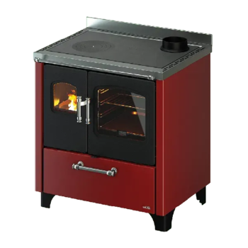 Cuisinière à bois SMART 80 - Acier Rouge - AVEC VENT. - 7, 5 kW Cuisinière à bois SMART 80 - Acier Rouge - AVEC VENT. - 7, 5 kW